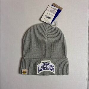 New Kid Cotton On NBA Los Angeles Lakers Gray Knitted Style Toboggan Beanie Hat